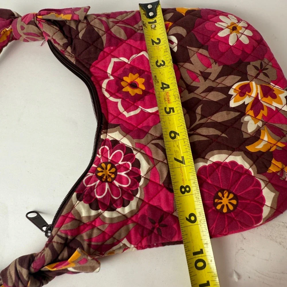 Vera Bradley Olivia Carnaby Shoulder Bag Quilted Floral Pink Brown Retired Hobo